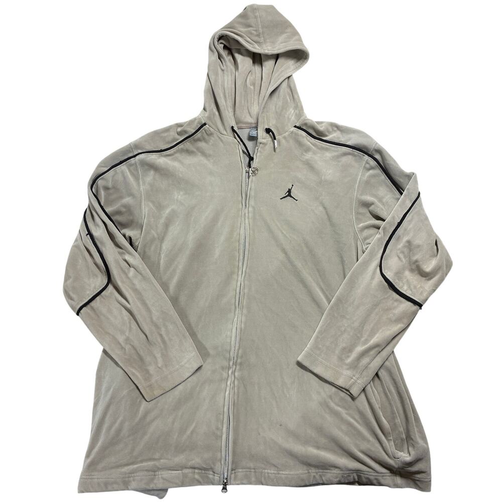 Air Jordan Hoodie Mens XL Y2K Velour Full Zip Jumpman Sweatshirt Street Baggy